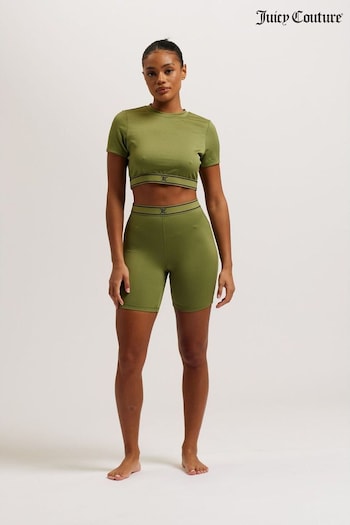 Juicy Couture Green Rayon Rib Cycling Shorts (B30083) | £40