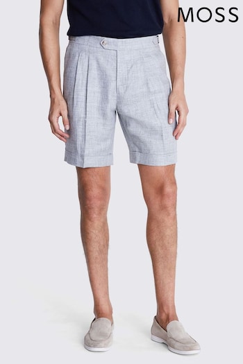 MOSS Grey Light Linen Shorts (B30084) | £70