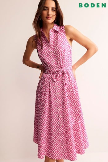 Boden Pink Amy Sleeveless Shirt Burlon Dress (B30195) | £115