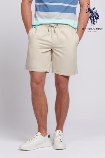 U.S. Polo Assn. Mens Linen Blend Deck Natural Shorts (B30274) | £60