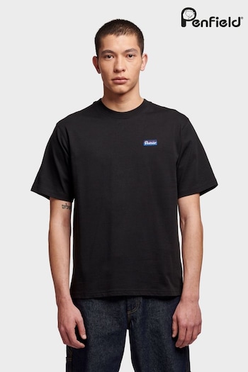 Penfield Mens Relaxed Fit Original Logo Black T-Shirt (B30320) | £30