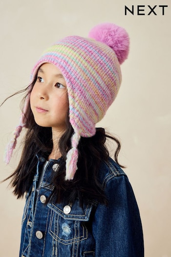 Multi Rainbow Trapper Hat (3mths-16yrs) (B30326) | £9 - £11