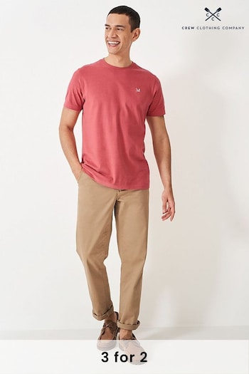 Crew Clothing Company Pink Plain Cotton Classic T-Shirt (B30355) | £25