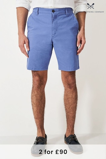 Crew Clothing Company Mid Blue Cotton Casual Shorts (B30457) | £55
