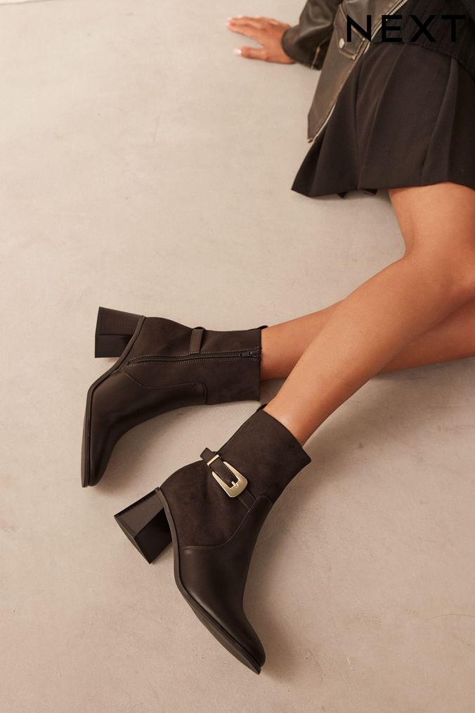 Next womens black ankle boots cheap