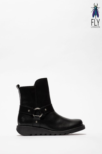 Fly London Soch Ankle Black Boots (B30492) | £145