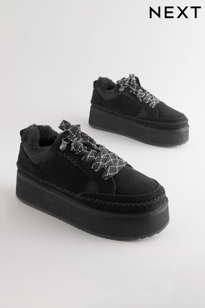 Black suede trainers womens top