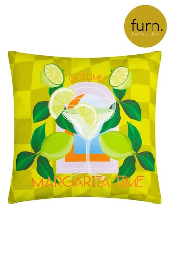 Furn Lime Margarita Abstract Outdoor Cushion (B30607) | £17