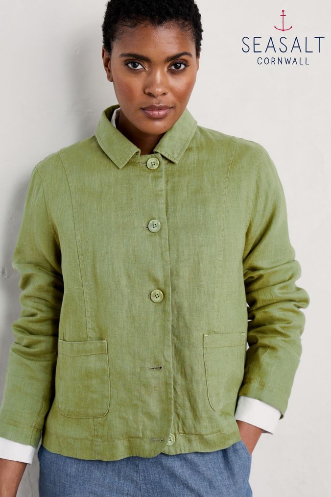 Ladies short linen online jackets