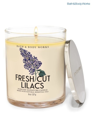 Bath & Body Works Fresh Cut Lilacs Fresh Cut Lilacs Signature Single Wick Candle 8 oz / 227 g (B30897) | £23.50