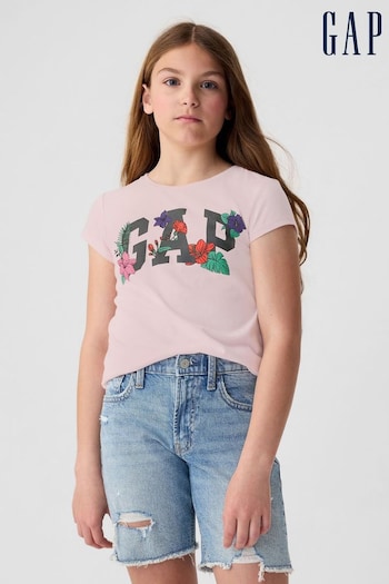 Gap Pink Logo Short Sleeve Crew Neck T-Shirt (B30905) | £10