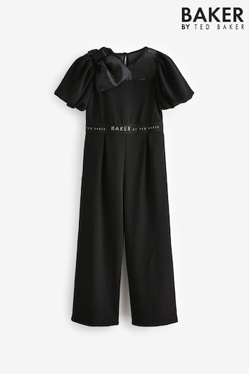 Baker by Ted Baker Organza Bow Detail Black Jumpsuit (B30909) | £36 - £41