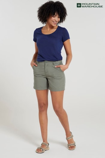 Mountain Warehouse Green Bayside 100% Organic Cotton Womens Pants Shorts (B30998) | £23