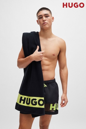 HUGO Black Beach Set With Swim Shorts, Bag and Towel (B33094) | £119
