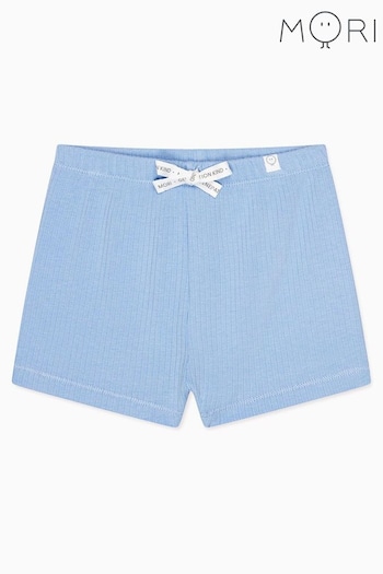 MORI Blue Organic Cotton & Bamboo Tie Waist cut Shorts (B33112) | £15 - £17