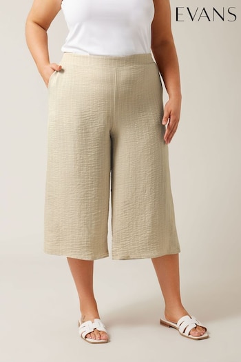 Evans Natural Air Flow Stripe Culottes Trousers (B33175) | £36