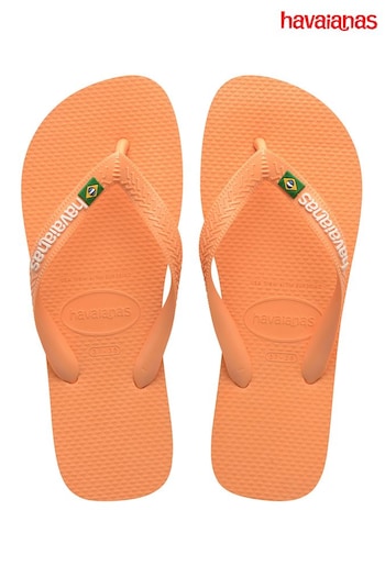 Havaianas Orange Brasil Logo Sandals (B33325) | £30