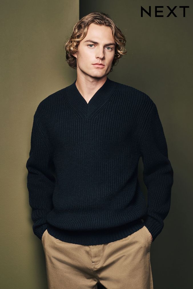 Next mens black jumper clearance