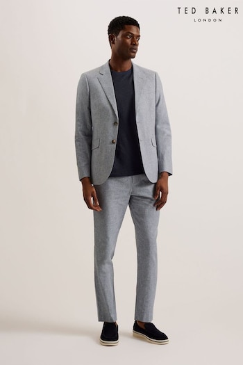 Ted Baker Grey Frankt Pinstripe Slim Tailored Trousers (B33695) | £100