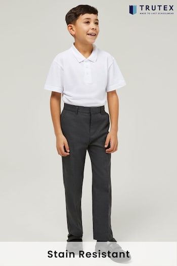 Trutex Junior Yellow Regular Fit Grey School Trousers (B33738) | £17