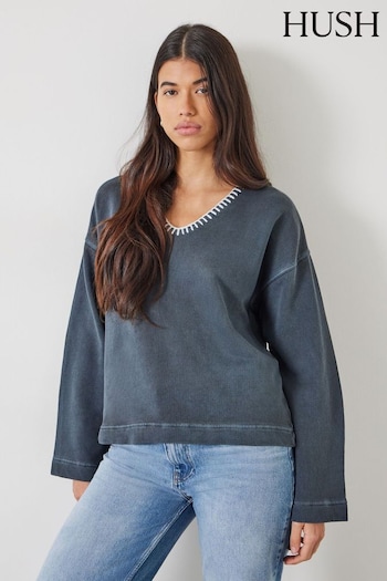 Hush Grey Ellison Contrast Stitch Sweatshirt (B33869) | £59