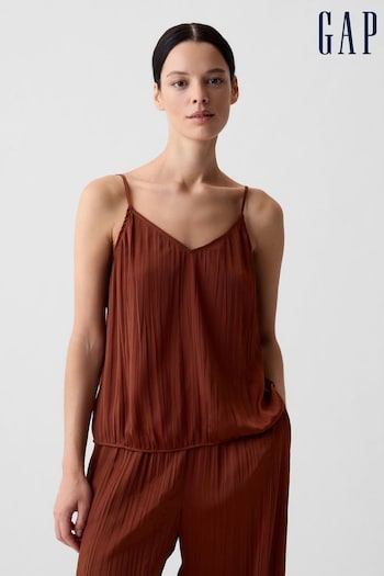 Gap Brown Pleated Satin Camisole (B33946) | £30