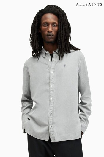 AllSaints Grey Laguna Long Sleeve Shirt (B33948) | £99