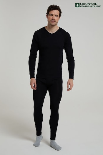 Mountain Warehouse Black Merino Mens Thermal Joggers with Fly (B33986) | £48