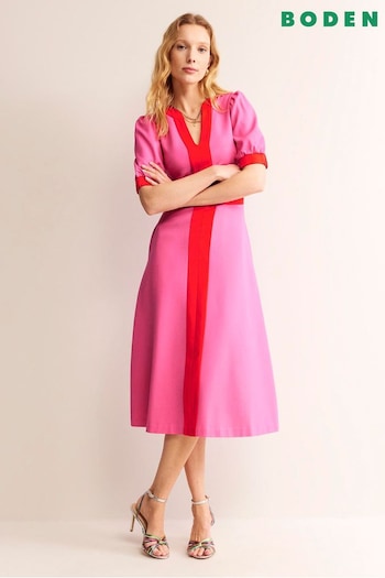 Boden Pink Petra Puff Sleeve Ponte Dress (B34043) | £110