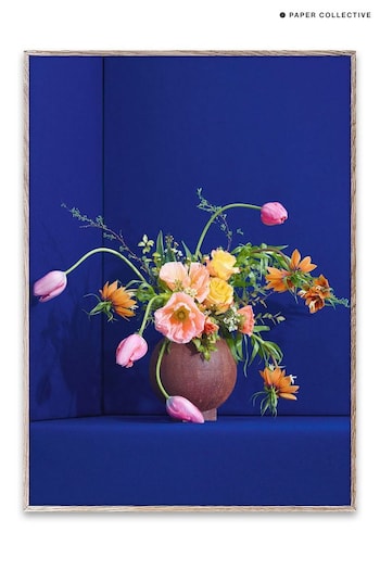 Paper Collective Blue Blomst 01 Framed Wall Art Print in Natural Oak Frame (B34047) | £70 - £110
