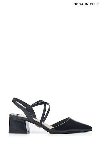 Moda in Pelle Caydence Point Low Block Black Shoes (B34114) | £85