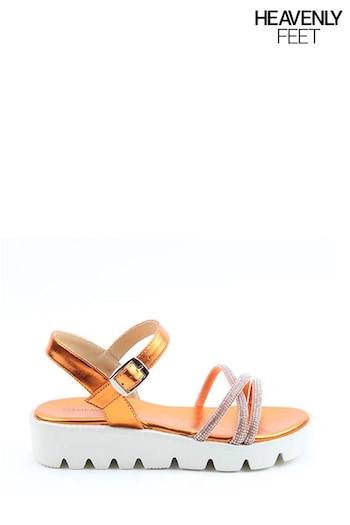 Heavenly Feet Orange Gabi Litesoles Sandals (B34273) | £45