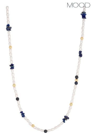Mood Gold Pearl Fine Stacker Necklace (B34346) | £18