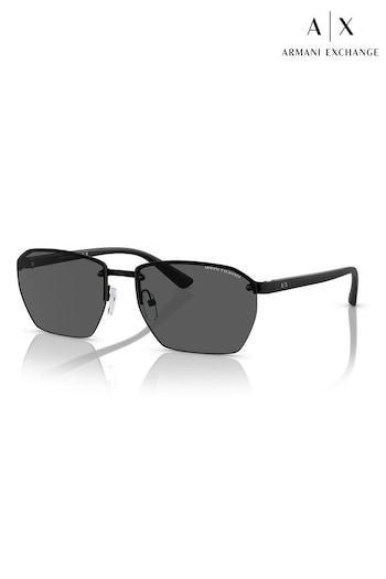 Armani sweater Exchange Ax2048S Rectangle Black Sunglasses (B34440) | £101