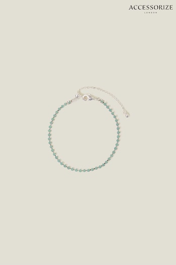 Accessorize Green Sterling Silver Plated Tennis Bracelet (B34573) | £14