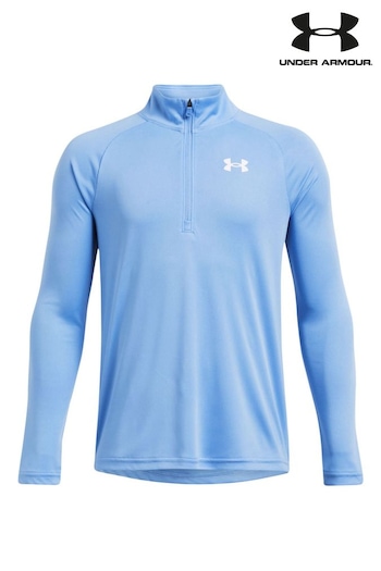 Under Armour Blue Chrome Youth Tech 2.0 1/2 Zip Sweatshirt (B34617) | £33