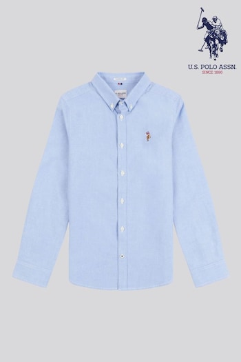 U.S. Polo Grau Assn. Boys Peached Oxford Shirt (B34662) | £35 - £42