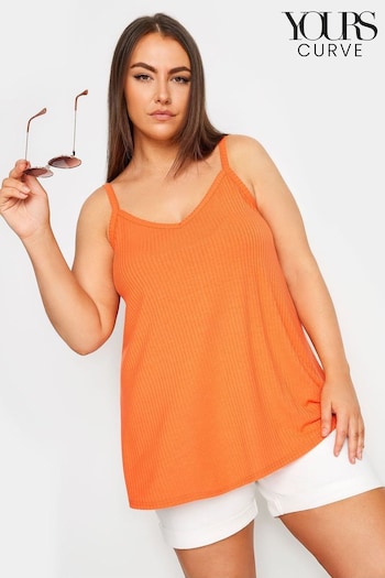 Yours Curve Orange Ribbed Cami (B34688) | £19