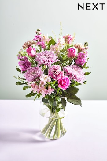 Pink Chrysanthemum and Rose Fresh Flower Bouquet (B34902) | £30