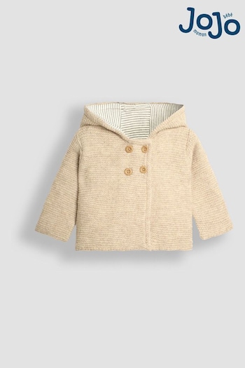 JoJo Maman Bébé Natural Bear Hooded Baby Cardigan (B34986) | £25