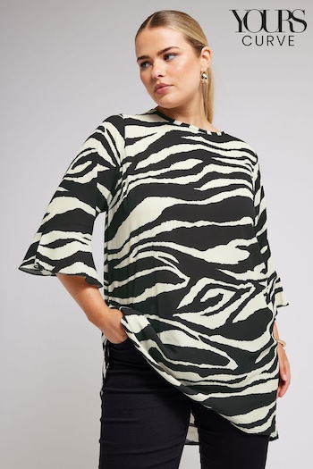 Yours London Curve Black Zebra Print Tunic Top (B35008) | £36