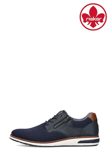 Rieker Mens Blue Zipper Shoes (B35088) | £77