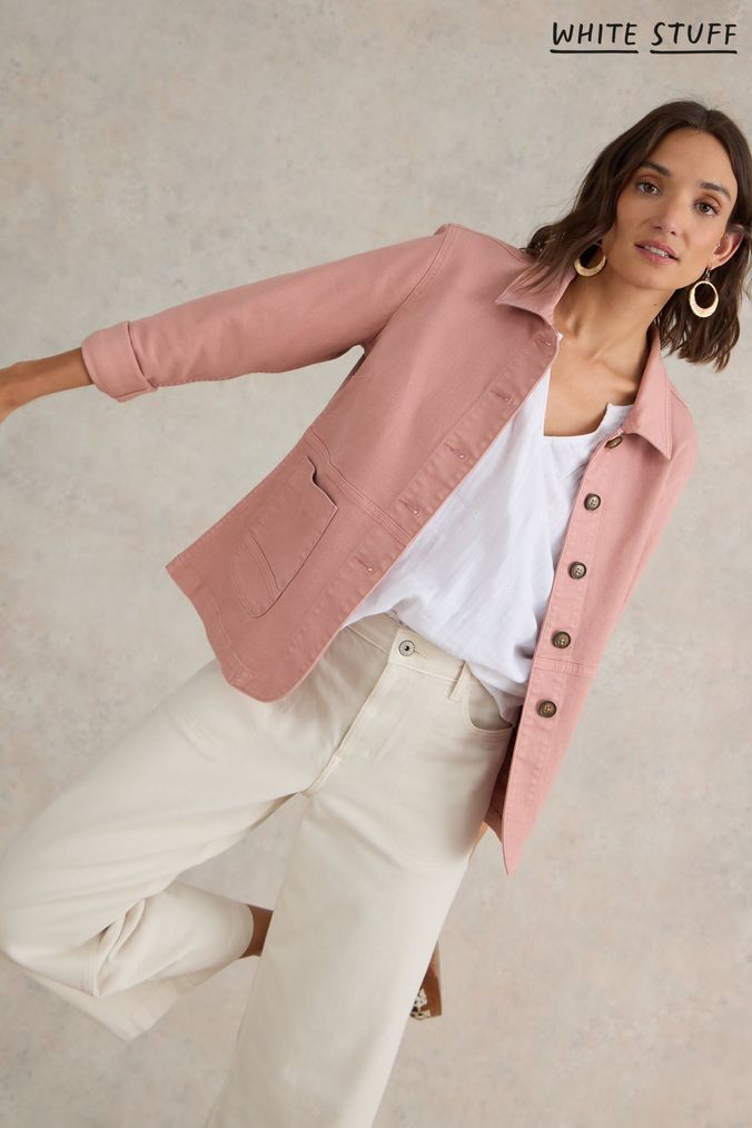 Next pink denim jacket online