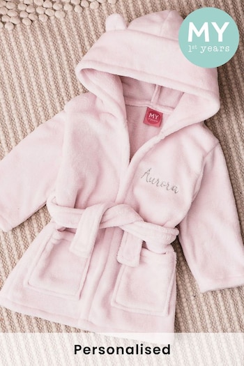 Personalised Light Pink Fleece Robe by My 1st Years (B35230) | £28