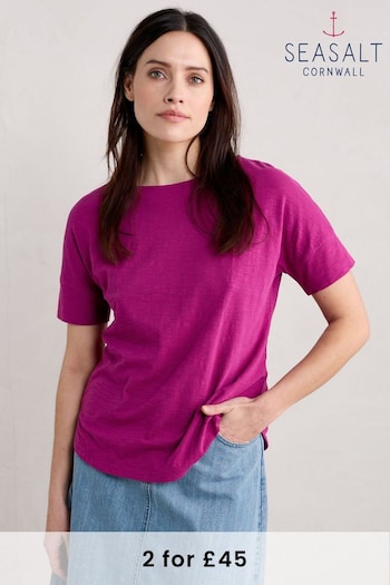 Seasalt Cornwall Purple Bryher View T-Shirt (B35271) | £28