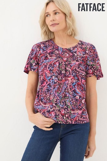 FatFace Purple Jade Bright Paisley Top (B35424) | £39.50