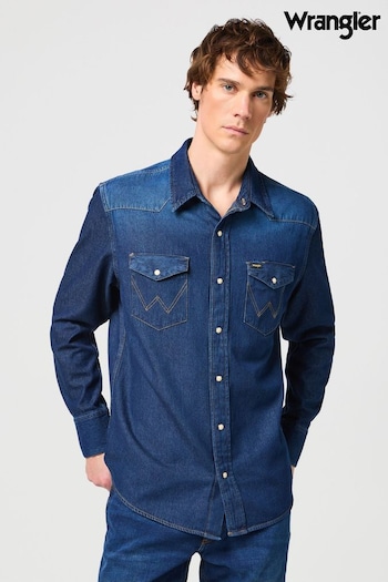 Wrangler Western Denim Long Sleeved Shirt (B35503) | £65