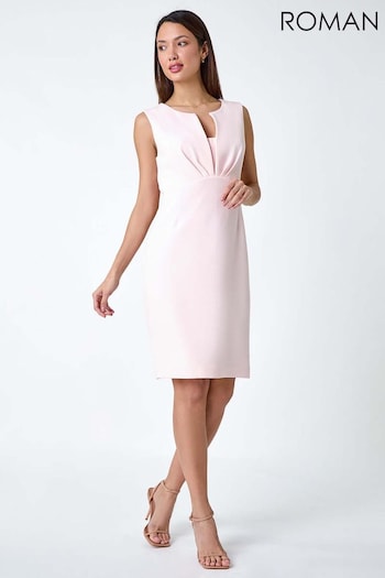 Roman Pink Sleeveless Textured Bodycon Dress (B35544) | £50