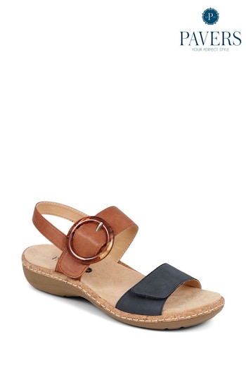 Pavers Brown Touch-Fasten Sandals (B35653) | £35