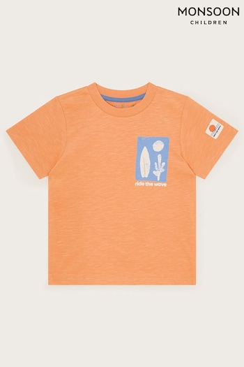 Monsoon Orange Surf Print T-Shirt (B35661) | £16 - £18